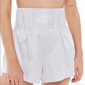 NIKE DRI FIT Silver High Waisted KO Boxer Athletic Shorts
